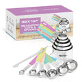 14-Piece Stainless Steel Measuring Cups and Spoons Set with 1/8 Teaspoon, 1/8 Cup Set